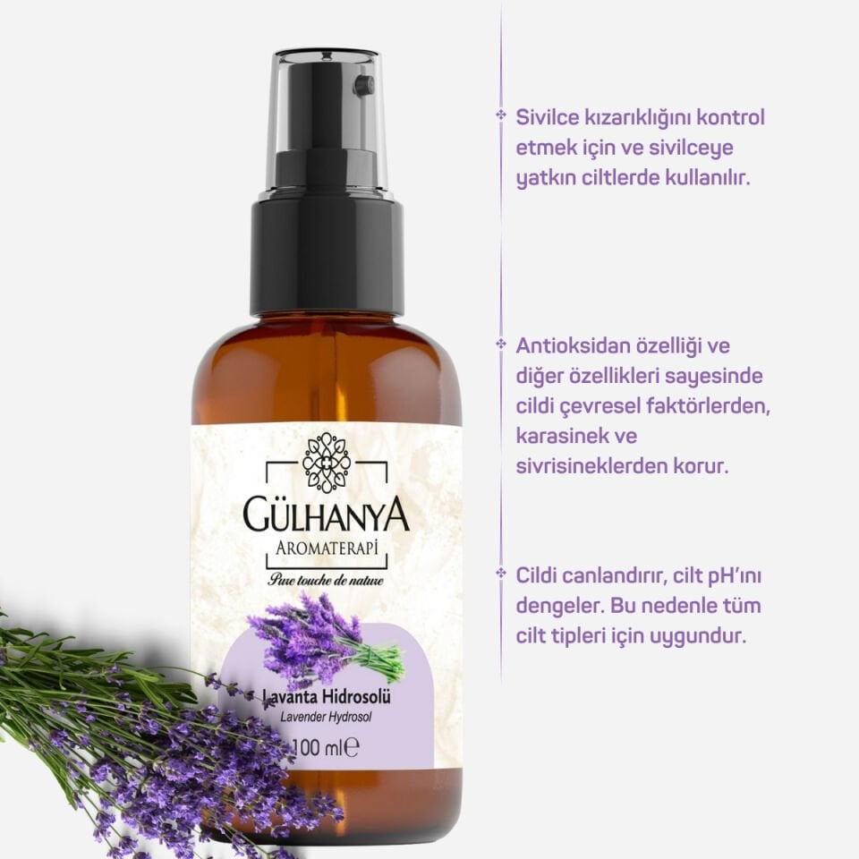 Lavanta Hidrosolü 100ml (Lavanta Suyu Canlandırıcı ve Besleyici Tonik)