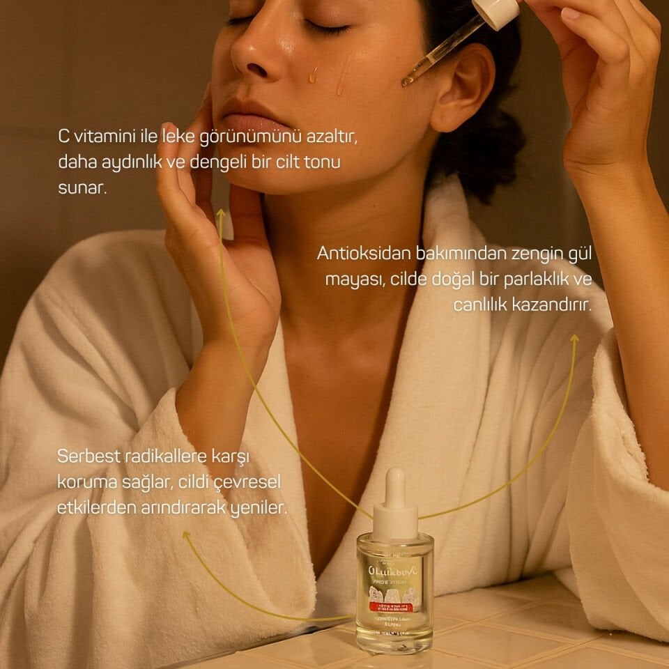 Gül Mayası ve C Vitamini içerikli Aydınlatıcı - Leke Karşıtı Serum