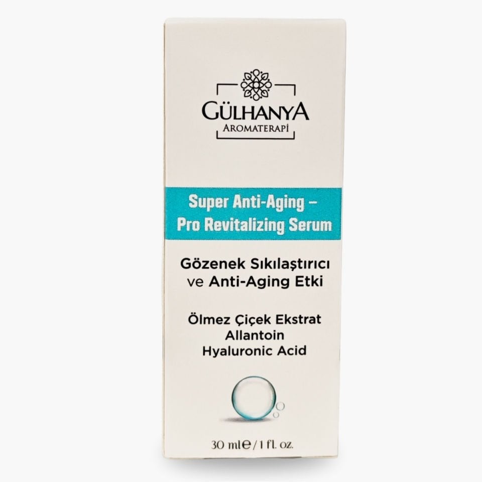 Super Anti-Aging Pro Revitalizing Serum (Gözenek Sıkılaştırıcı ve Anti-Aging Etki) Ölmez Çiçek + Hyaluronic Acid + Allantoin