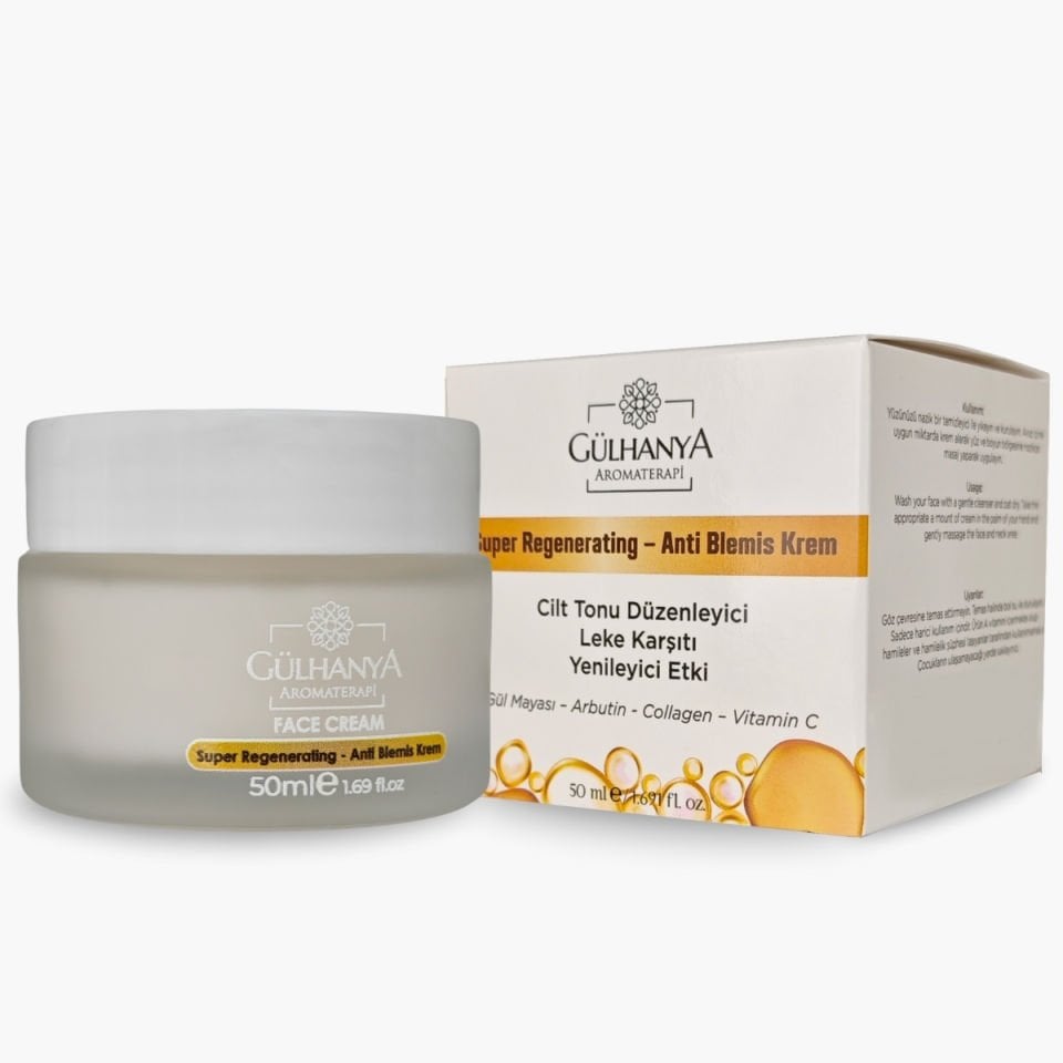 Super Regenerating-Anti Blemis Krem (Cilt Tonu Düzenleyici ve Yenileyici Etki) Gül Mayası + Arbutin + Collagen