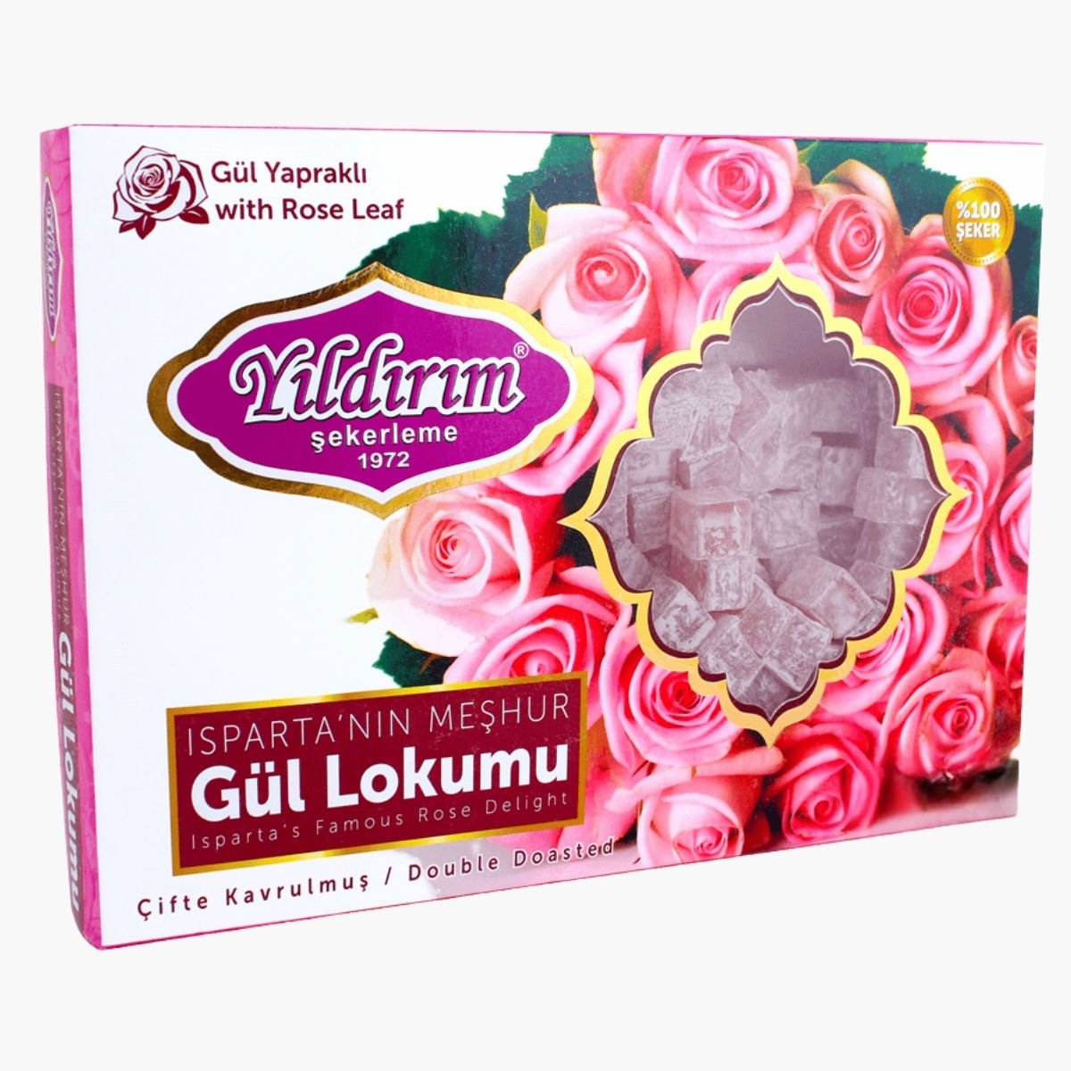 Güllü Çifte Kavrulmuş Lokum 200gr