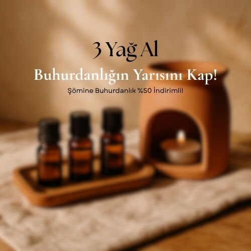 Üçlü Yağ Al, Şömine Buhurdanlıkta %50 İndirim Fırs